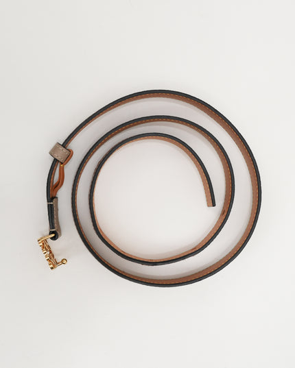 ANAGRAM IN PEBBLE GRAIN CALFSKIN BELT 20MM SAND/GOLD