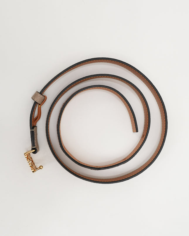 ANAGRAM IN PEBBLE GRAIN CALFSKIN BELT 20MM SAND/GOLD