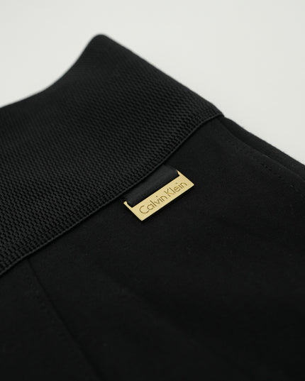 HIGH-WAIST TAPERED ANKLE PANTS BLACK SIZE M