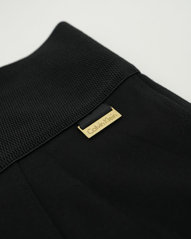 HIGH-WAIST TAPERED ANKLE PANTS BLACK SIZE M