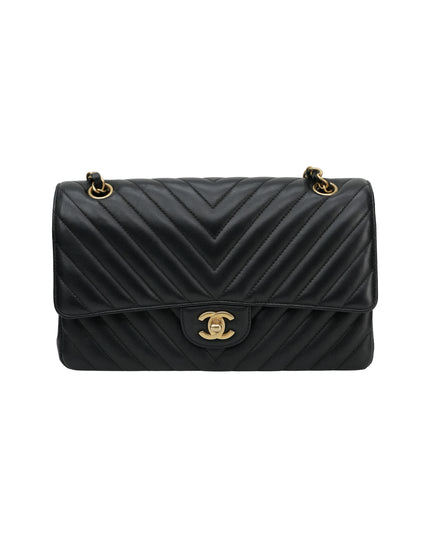 CLASSIC DOUBLE FLAP MEDIUM CHEVRON LAMBSKIN (MATTE) GHW BLACK