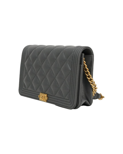 BOY WALLET ON CHAIN CAVIAR GREY GHW