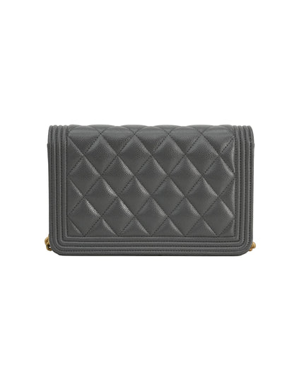 BOY WALLET ON CHAIN CAVIAR GREY GHW