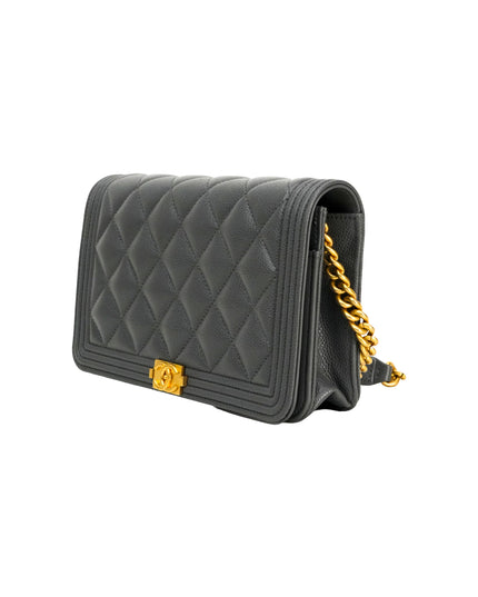 BOY WALLET ON CHAIN CAVIAR GREY GHW