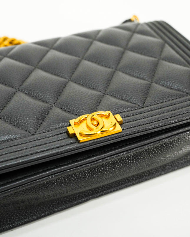 BOY WALLET ON CHAIN CAVIAR GREY GHW