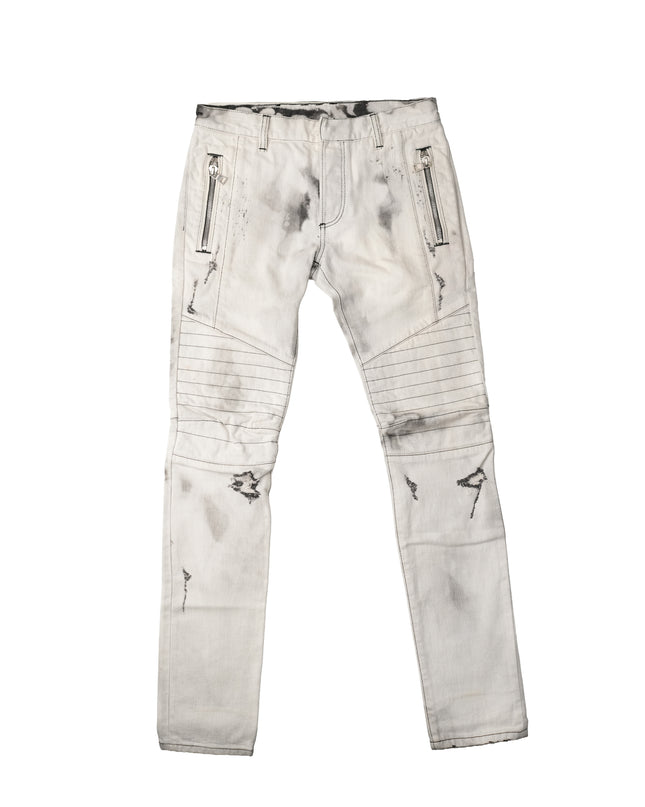 RIPPED BIKER JEANS SIZE 29