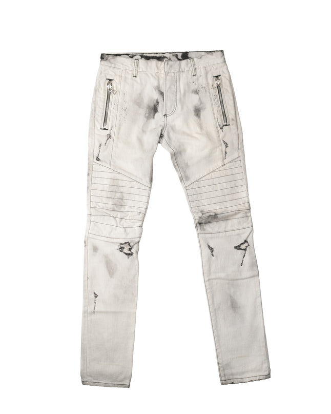 RIPPED BIKER JEANS SIZE 29