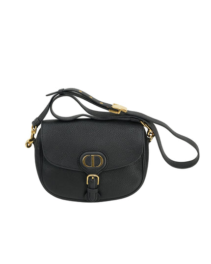 BOBBY LEATHER SHOULDER BAG BLACK