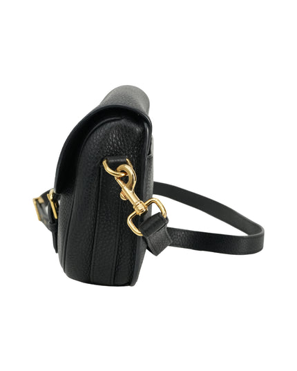 BOBBY LEATHER SHOULDER BAG BLACK