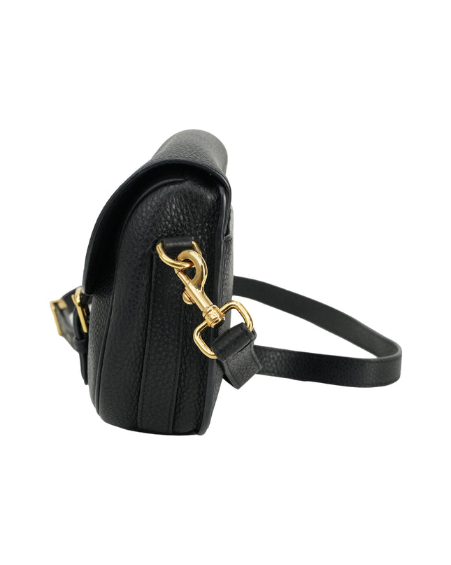 BOBBY LEATHER SHOULDER BAG BLACK