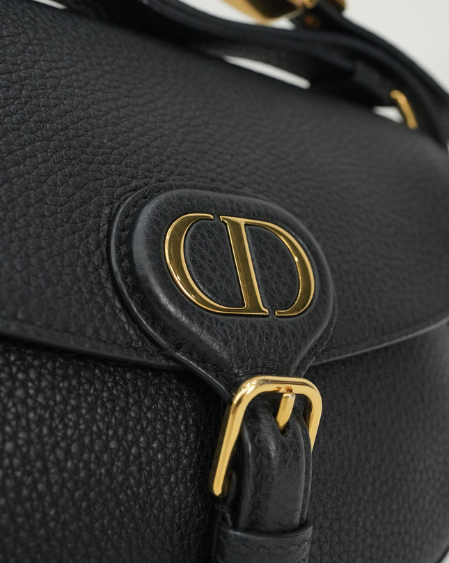 BOBBY LEATHER SHOULDER BAG BLACK