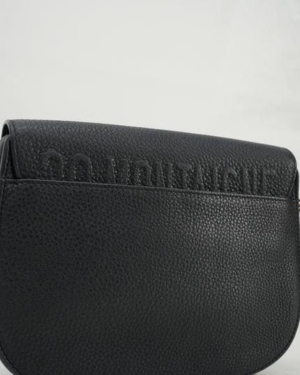 BOBBY LEATHER SHOULDER BAG BLACK