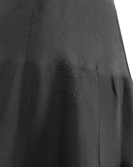 FIT-AND-FLARE BLACK DRESS WITH GOLD DETAILING SIZE M