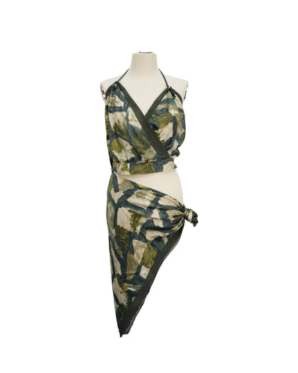 PRINTED WRAP-STYLE SILK SET