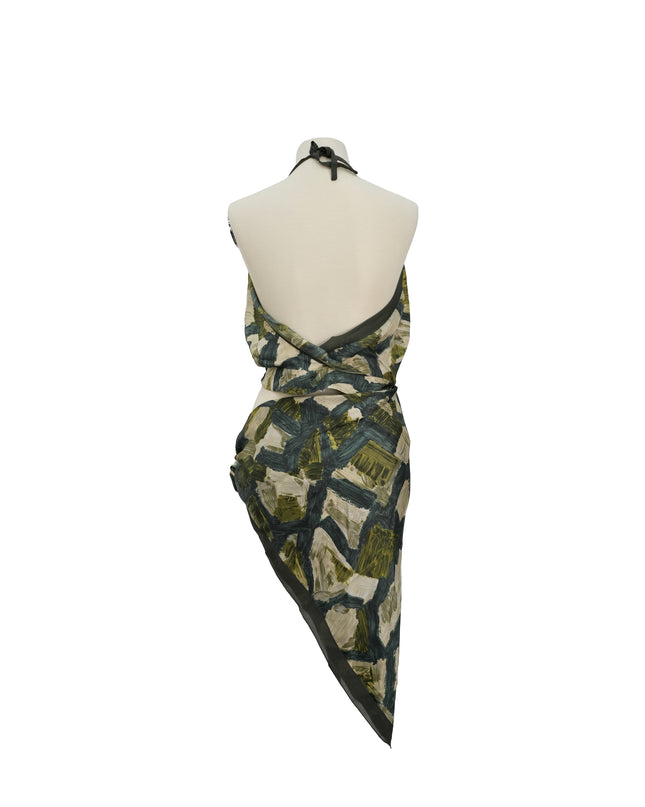 PRINTED WRAP-STYLE SILK SET