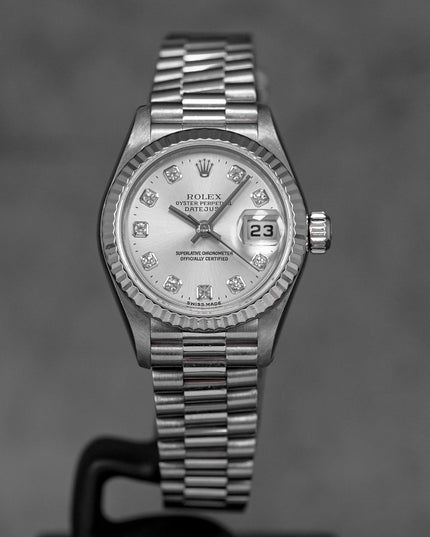 harga rolex datejust 26 whitegold silver diamond indonesia