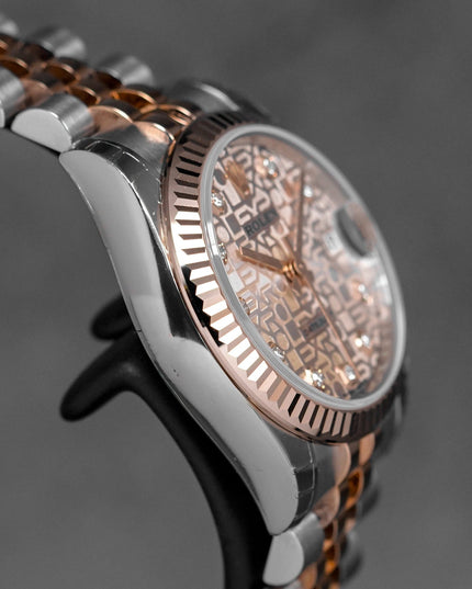 harga rolex datejust 31 twotone rosegold pink computerized diamond indonesia