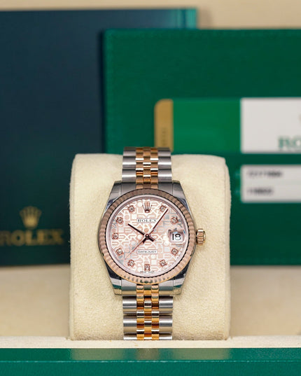 harga rolex datejust 31 twotone rosegold pink computerized diamond indonesia