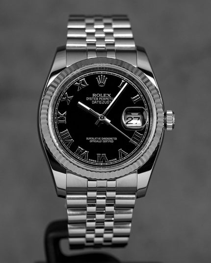 DATEJUST 36MM BLACK ROMAN DIAL (2010)