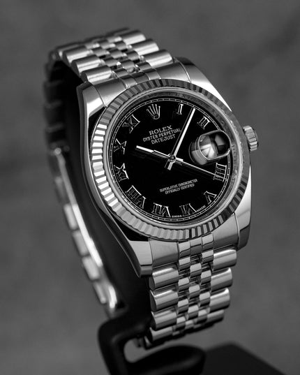 DATEJUST 36MM BLACK ROMAN DIAL (2010)