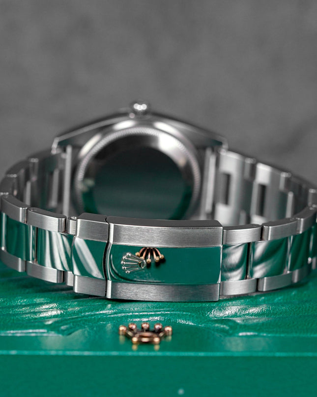 OYSTER PERPETUAL DATE 34MM PINK ARABIC DIAMOND DIAL (2019)