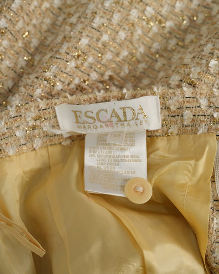 VINTAGE GOLD SUIT WITH FUR TRIM MINK SIZE 38