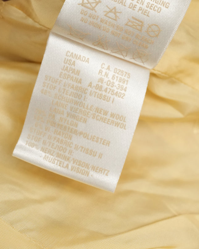 VINTAGE GOLD SUIT WITH FUR TRIM MINK SIZE 38