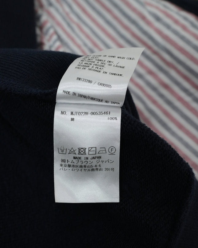 4-BAR ZIP-UP COTTON HOODIE SIZE 3 NAVY BLUE