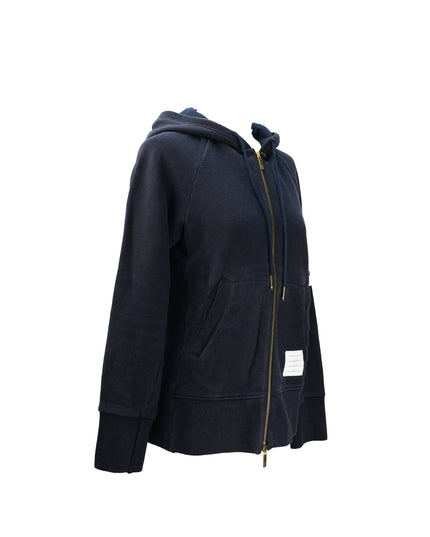 4-BAR ZIP-UP COTTON HOODIE SIZE 3 NAVY BLUE