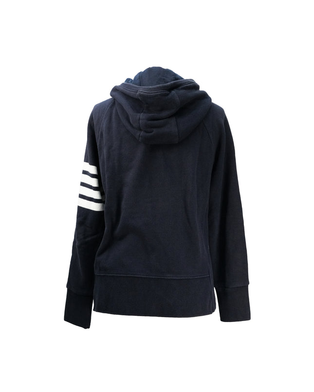 4-BAR ZIP-UP COTTON HOODIE SIZE 3 NAVY BLUE
