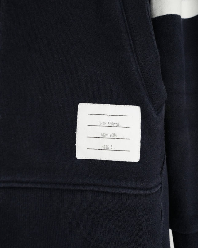 4-BAR ZIP-UP COTTON HOODIE SIZE 3 NAVY BLUE
