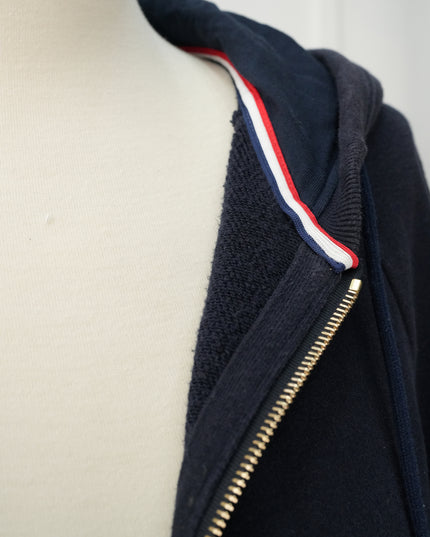 4-BAR ZIP-UP COTTON HOODIE SIZE 3 NAVY BLUE