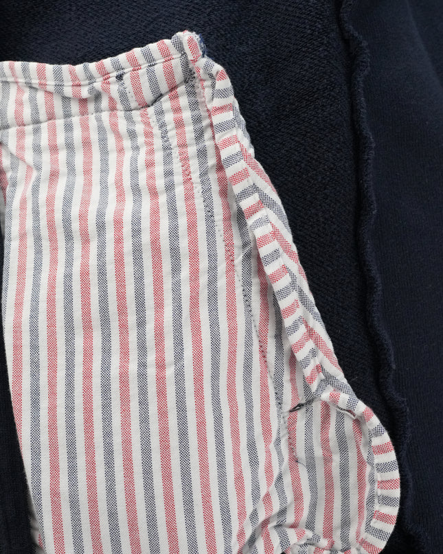 4-BAR ZIP-UP COTTON HOODIE SIZE 3 NAVY BLUE