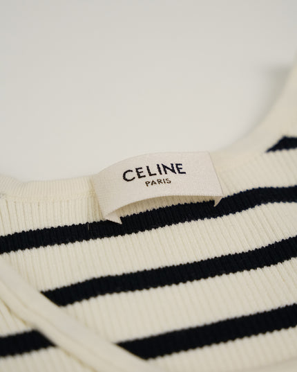 TANK TOP WHITE WITH BLACK STRIPES SIZE S