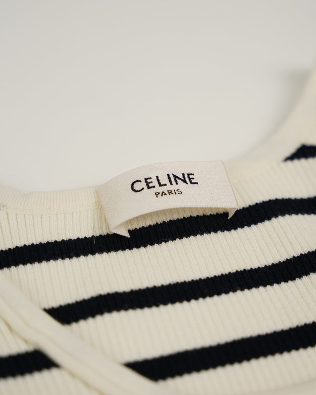 TANK TOP WHITE WITH BLACK STRIPES SIZE S