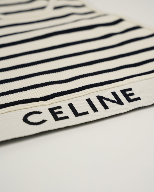 TANK TOP WHITE WITH BLACK STRIPES SIZE S