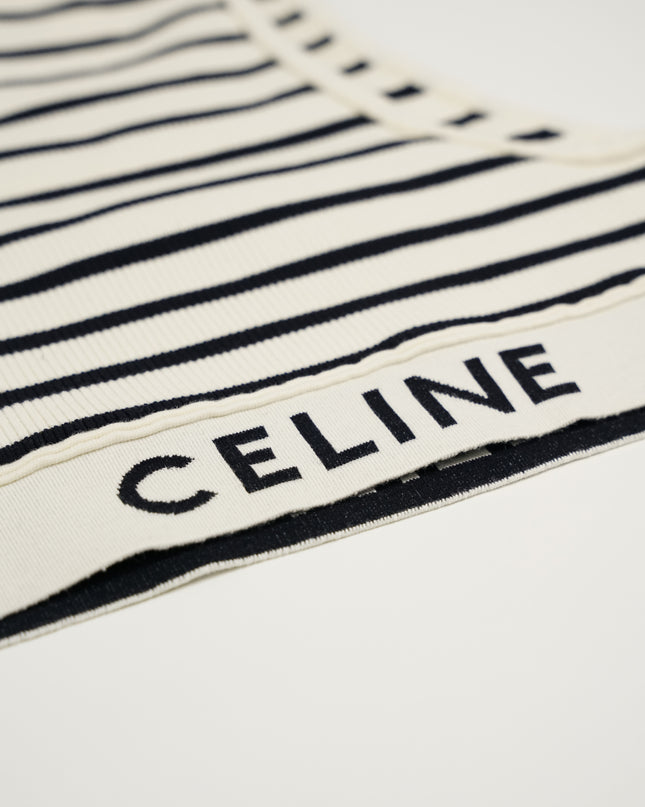 TANK TOP WHITE WITH BLACK STRIPES SIZE S