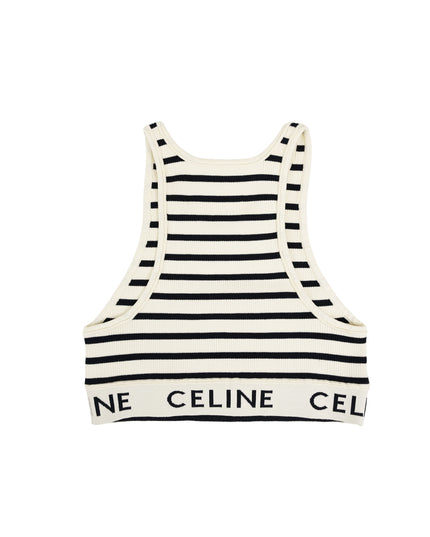 TANK TOP WHITE WITH BLACK STRIPES SIZE S
